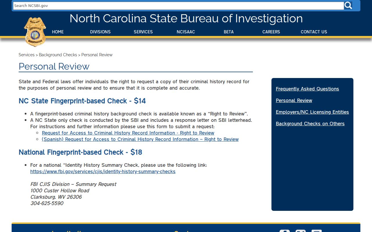 Warren County arrest history NCSBI personal review