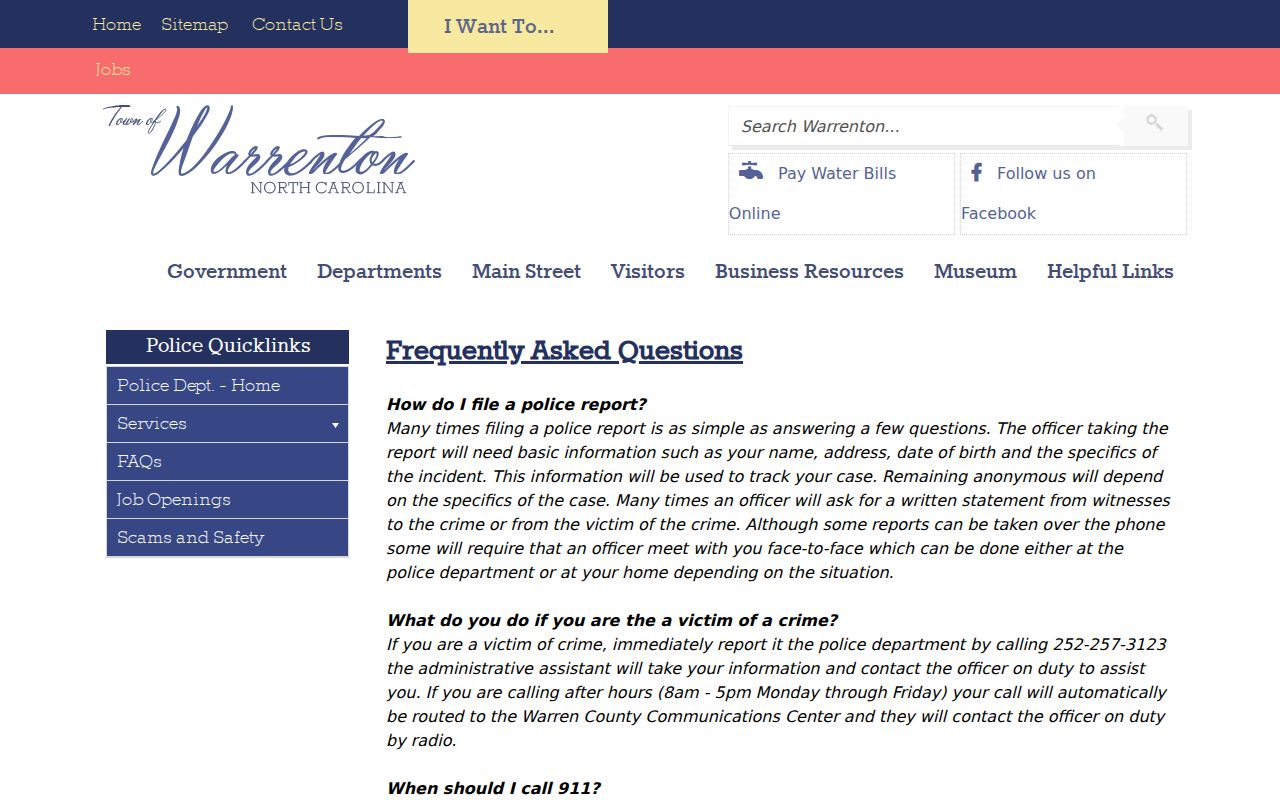 Warren County arrest record request instructions