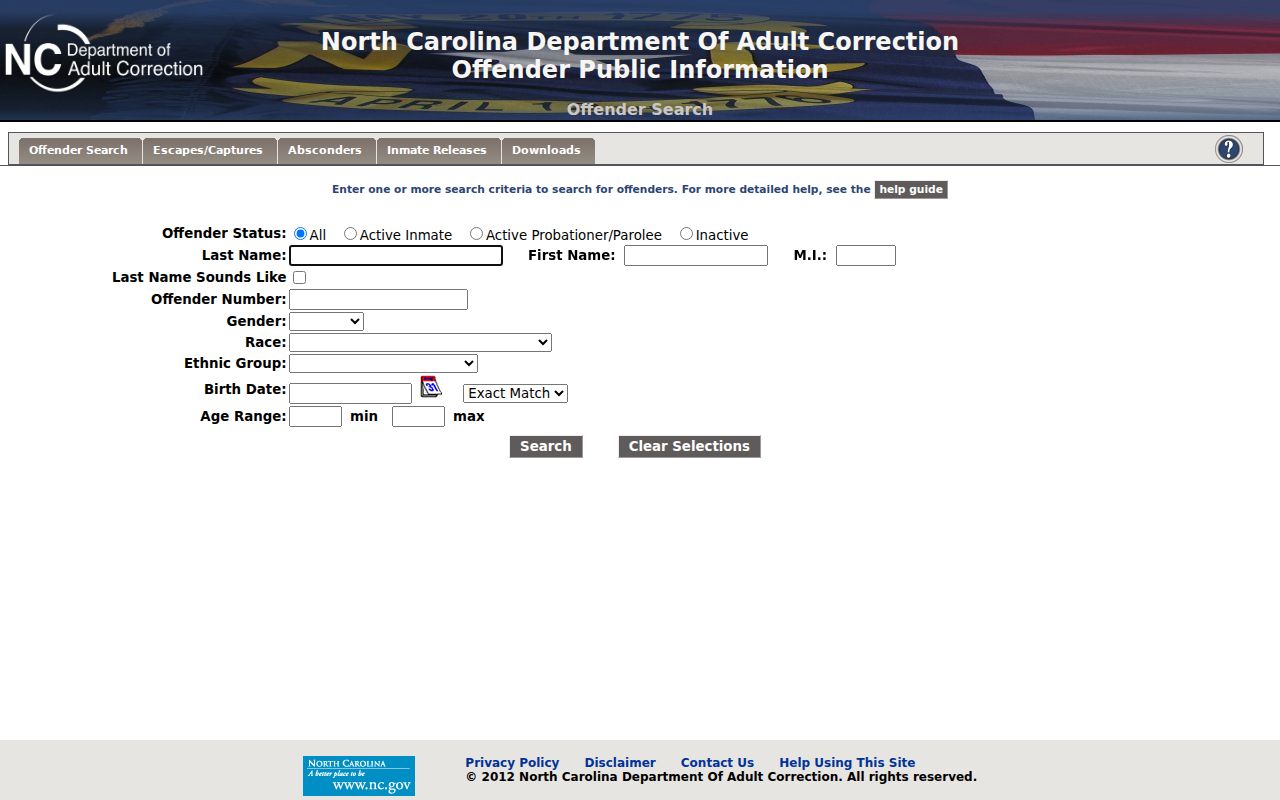Warren County criminal history NCDAC offender search
