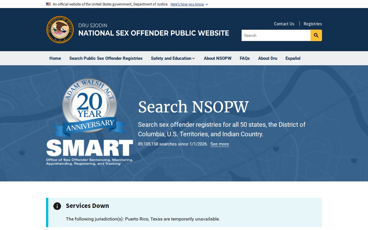 National search used with a Warren County sex offender check