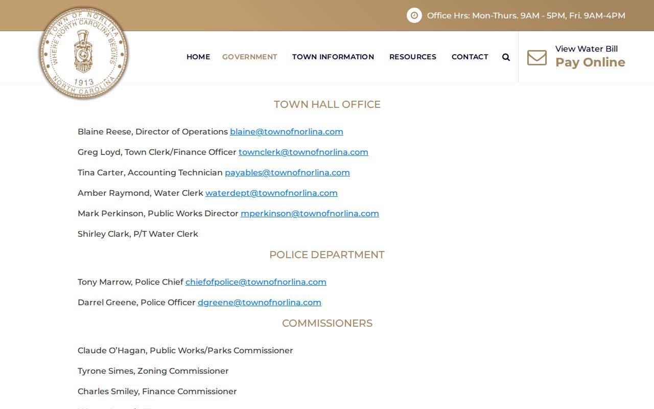 Norlina police contacts for Warren County sex offender safety reports