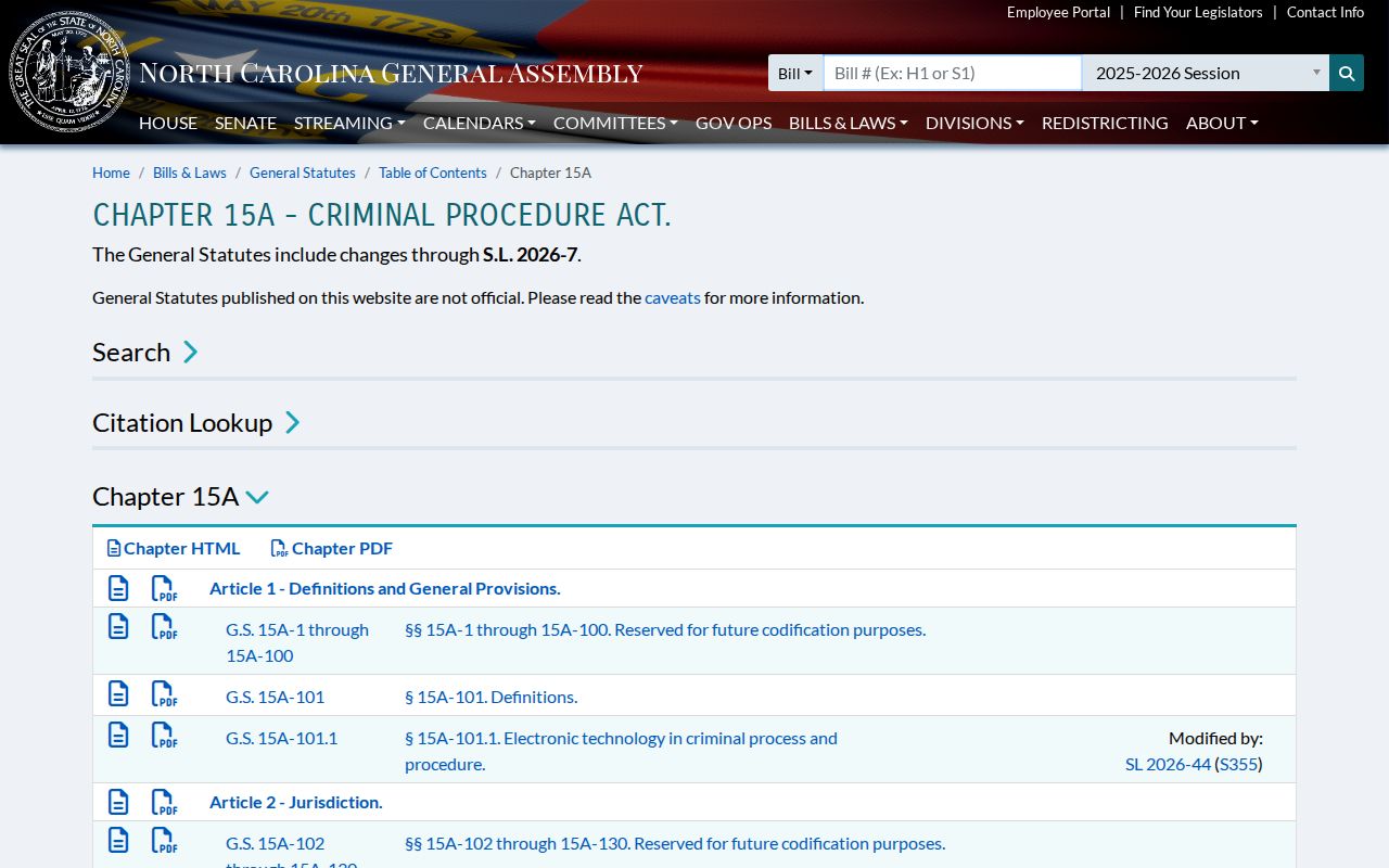 North Carolina criminal statutes related to Warren County registry records