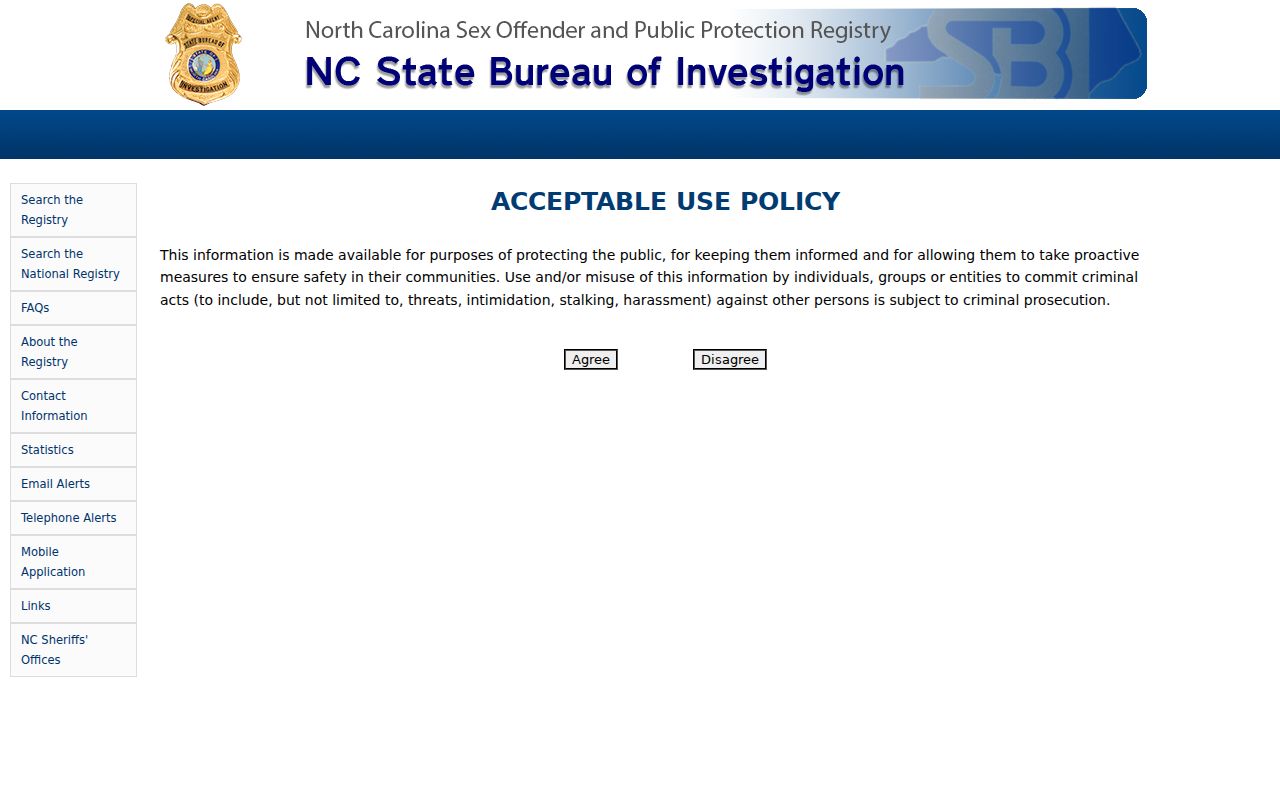 Warren County sex offender registry search interface